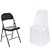 BalsaCircle 10 pcs White Polyester Folding Chair Covers Linens for Wedding Reception Party Supplies Decorations