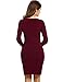 ANGVNS Women Long Sleeve Pencil Sheath Above Knee Split Sexy Dress
