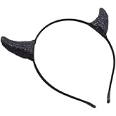 SINGEWOW Devil Horns Headband Glitter Hairband with Horns for Halloween Dress Cosplay Costume Accessories