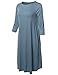 Made by Emma Women's Casual Loose Fit Solid Viscose 3/4 Sleeve Round Neck Midi Dress