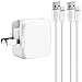 iPad Charger iPhone Charger,Baoota 2.4A 12W USB Wall Charger Foldable Portable Travel Plug and 2 Pack 8 Pin Charging Cable Compatible with iPhone,iPad