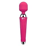 CNHIDEE Vibrator Massager Wand Handheld Magic Body Cellulite Foot Hand Neck Back Head Massage Mini Cordless Vibrating Portable Waterproof 10X Rechargeable Silicone Muscle Sport Recovery (Pink)