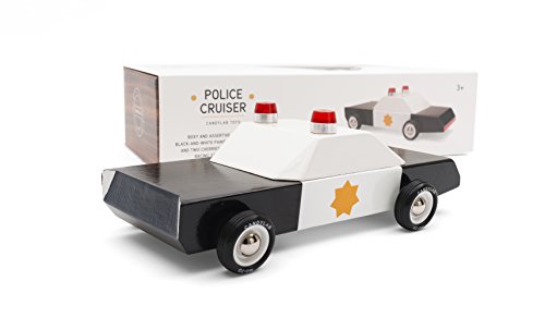 Candylab Toys - Police Cruiser Wooden Car - Modern Vintage Style - Solid Beech Wood