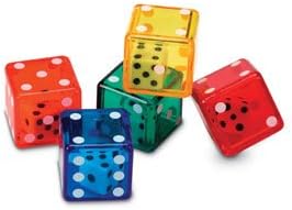 Learning Resources Dice in Dice Bucket (Set of 72 dice), Teach probability; Grade Levels 1+