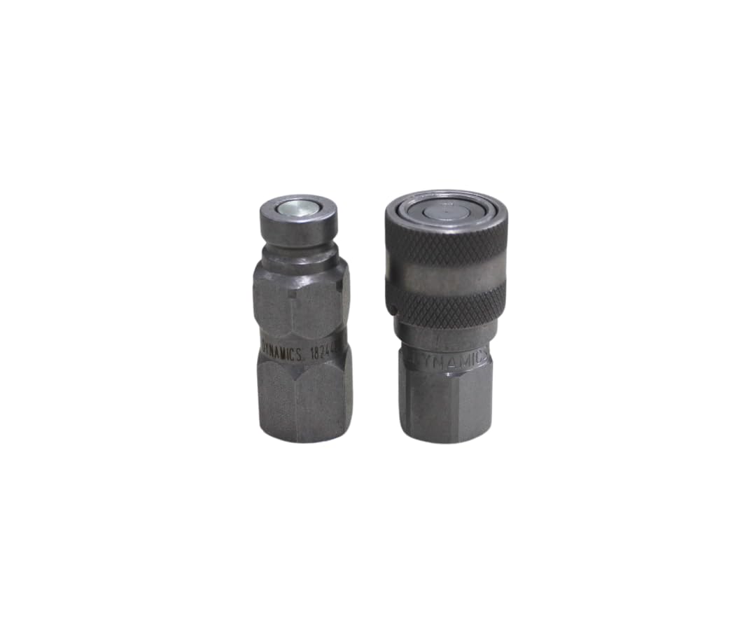 Photo 1 of 1/4" NPT Flat Face Hydraulic Quick Connect/Coupler Size 1/4" 1 Set of Quick Connect Replacement for Skid-Steer ISO 16028