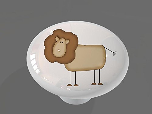 Funny Lion High Gloss Ceramic Drawer Knob