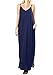 CALIPESSA Womens Summer Pockets Casual Plain Swing Maxi Tank Dress Deep Blue XL