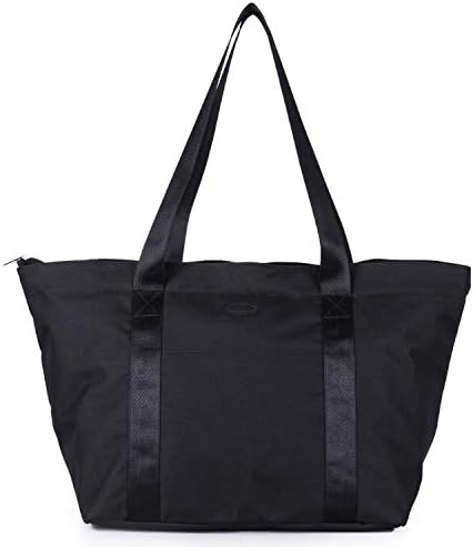 Nylon Family Travel Tote Beach Bag with Zipper for Women, Teacher or Nurse (Black) 1 Nylon Family Travel Tote Beach Bag with Zipper for Women, Teacher or Nurse (Black)