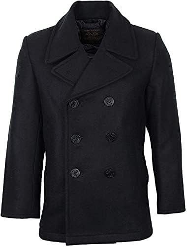 Leather Jacketz Men's Dark Navy Blue Wool Blend Peacoat - Double