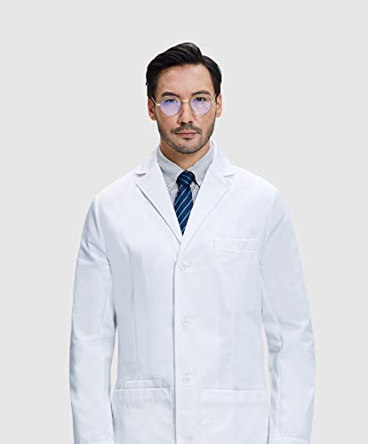 Dr. James Men's Semi-Tailored Fitted Lab Coat (38 Inch Length) Size M White - Thumbnail 3