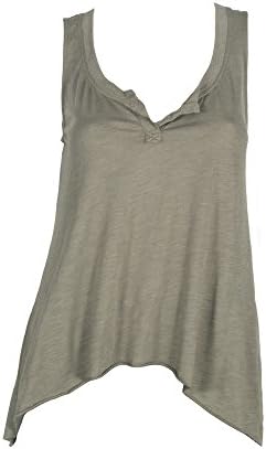 Fresh Laundry Sleeveless A Line Henley (Large, Clay)