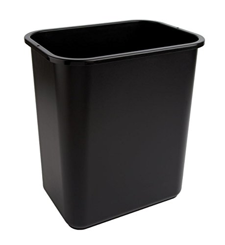 Office Depot Wastebaskets, 7 Gallons, 17 3/4in.H x 14 1/2in.W x 10 1/2in.D, Black, Pack Of 3, WB0186
