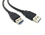 Whizzotech SurperSpeed Cables USB 3.0 Type A Male to Male Cable (1 Meter/3.2feet, Black)