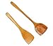 KLOUD City Kitchen Wood Stir Fry Cooking Serving Tool Sets (Wood Spatula Turner Set (Arc+Diagonal))