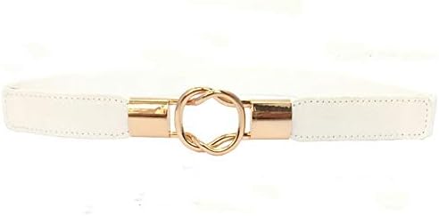 YWHY Belts 1Pc 4 Colors Women Pu Black White Waist Band Thin Elastic Waist Belt Dress Accessories