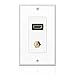 TNP HDMI + F Connector Wall Plate Face Cover Coaxial Combo Support 4K 60Hz HDR 1080P 3D Ethernet Wall Socket Plug Insert Jack Outlet Panel for HDTV Home Theater Cable Satellite PS4 & Nintendo Switch