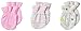Spasilk Unisex-Baby Newborn 3 Pack 100% Cotton Scratch Mittens, Pink Flower, 0-3 Months