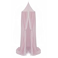 YUAKOU Princess Bed Canopy for Kids Baby Bed, Chiffon Dome Mosquito Net Hanging Decoration Christmas New Year Presents