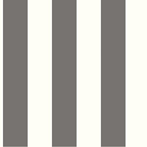 York Wallcoverings SA9175 Ashford Stripes 3-Inch Stripe Wallpaper, Gray/White