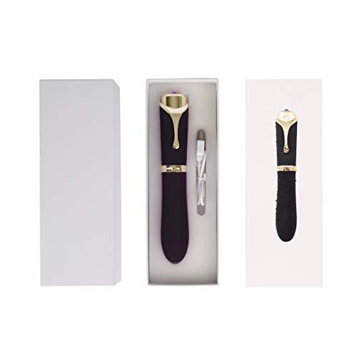10 Speed Massage Ballpoint Pen Mini Massage Tip Pen Multifunction Electronic Pen-Waterproof Rechargeable (Black)
