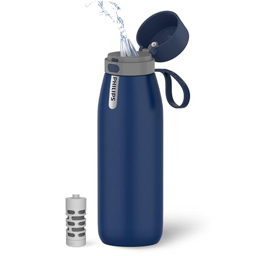 PHILIPS Water Bottle with Filter, Filter Water Bottle Stainless Steel with GoZe…