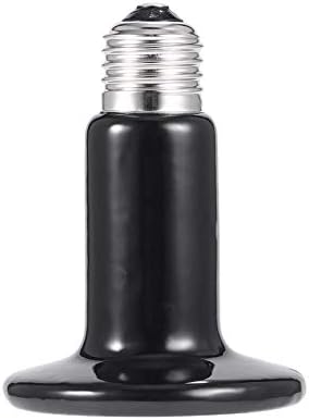 Licini Infrared Ceramic Heat Emitter Lamp Bulb Pet Appliance Heat Lamp for Reptile Chicken Incubator 220-230V Ceramic + Alloy Black
