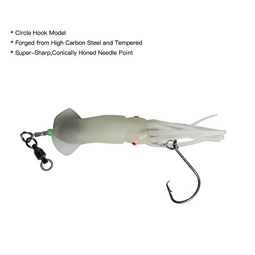 Dr.Fish Saltwater Fishing Lures LED Fishing Squid Jigs Lighted Fishing