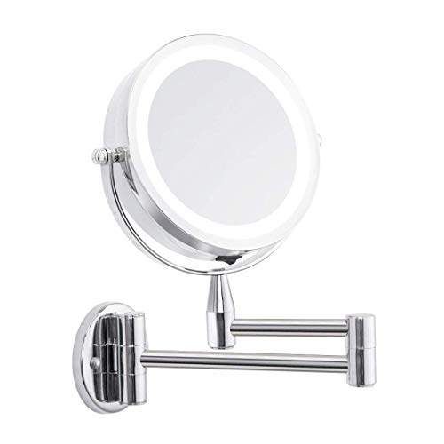 4.5" Vanity Magnifying Makeup Mirror Wall Mounted 1X/5X Magnification, Two-Side, 360 Degrees Rotating Function, Chrome Finished for Bedroom Bathroom Hotel - Thumbnail 3