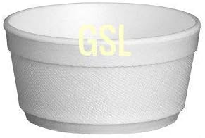 GSL - 100 x 8oz Polystyrene Tubs Pots & 100 Lids - Ice Cream, Soups, Food Storage.