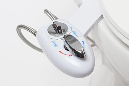 Gleason Bidets Hot and Cold Bidet Toilet Seat Attachment Non-Electric Mechanical Dual Nozzle Front and Rear Wash Stainless Steel Hoses Hot and Cold Spray