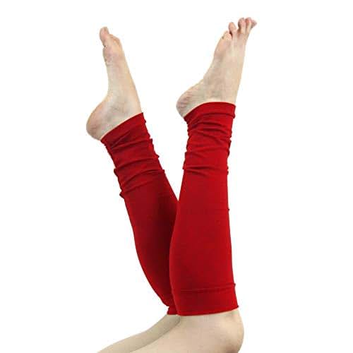 Long Jersey Fabric Leg Warmers (Red) Handmade