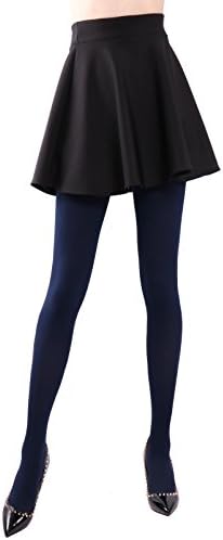 HeyUU Women's Semi Opaque Solid Color Soft Footed Pantyhose Tights 2 Pack