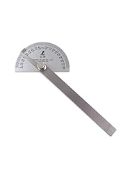 Shinwa transportador de acero inoxidable japonés nro. 19, de 0 a 180 grados con cabezal redondo