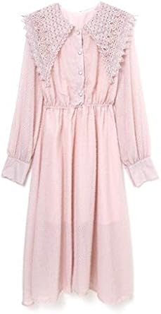 Amazon Co Jp Bubbles バブルス クロス編みレースカラーワンピース ピンク F ファッション