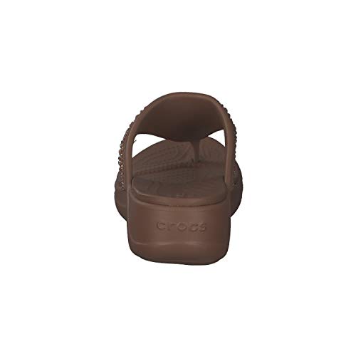 Crocs Monterey Embellished Wedge Flip Flops Sandals for Women, Bronze