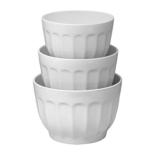 Gourmet Art 4-Piece Latte Heavyweight and Durable Melamine Prep and Serve Mixing Bowl Set, White, Home Essentials Cooking and Baking Tools, for Dry and Liquid Ingredients, Kitchen and Everyday Use