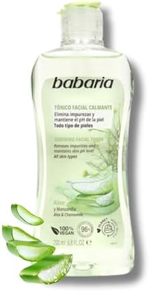 – Tónico facial calmante com aloé vera e camomila | Tónico Facial Mature Skin | Tónico Facial 200 Ml Branco
