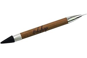 HUBSHOP Nail Rhinestone Picker Dotting Tool with Wax Head, Dual-ended DIY Nail Art Tool With Designer Bamboo Handle