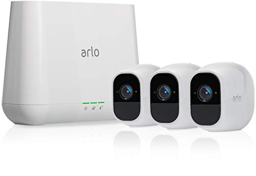 Arlo Pro 2 - Wireless Home Security Camera System with Siren | Rechargeable, Night vision, Indoor/Outdoor, 1080p, 2-Way Audio, Wall Mount | Cloud Storage Included | 3 camera kit (VMS4330P)
