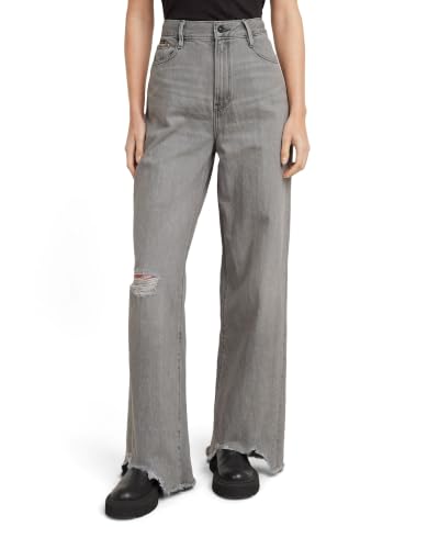 G-STAR Donna Deck 2.0 High Loose Jeans, Grigio (faded ripped aerosol D23591-D490-G669), 25W / 30L