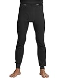 Hanes Mens X-Temp Cotton Thermal Underwear Pants, Large, Black