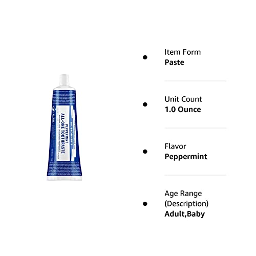 Dr. Bronner’s AllOne Toothpaste (Peppermint, 5 Ounce) 70 Organic
