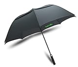TheFitLife Golf Umbrella 62-inch Large Windproof Auto Open Durable and Strong Enough for the Fierce Wind and Heavy Rain Black Color with Double Canopy 8 Ribs All-Weather Elite Series Sturdy Portable