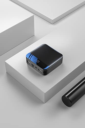 20000M Mini Power Bank 10000mAh,Smallest and Lightest External Battery Pack,Ultra-Compact High-Speed Charging Technology Portable Charger USB-C for iPhone, Samsung Galaxy and More (Black)