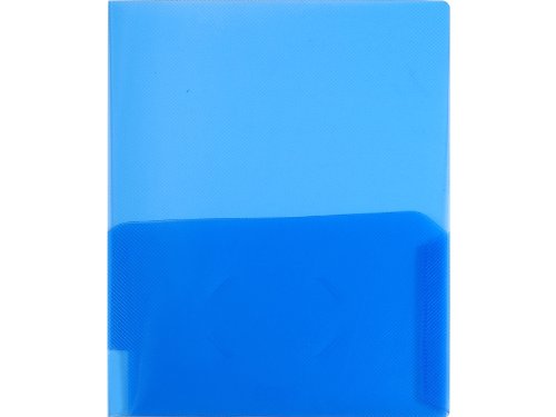 Lion Clear-Line 2-Pocket Plastic Folder, Transparent Blue, Pack of 4 (91120-BL-4P)