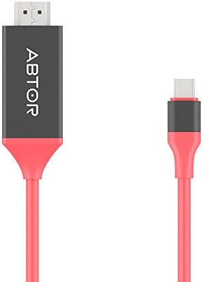 USB C to HDMI Cable (6.6ft/2m), USB 3.1 Type C (Thunderbolt 3 Compatible) to HDMI 4K Cable for 2016 MacBook Pro, 2015 MacBook, ChromeBook Pixel, Samsung Galaxy S8 / S8 Plus, etc