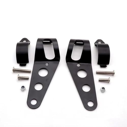 HQTS Universal Motorcycle Headlight Bracket 38mm - 51mm Motorcycle Headlight Holder Black Clip