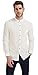 Plaid&Plain Men’s Long Sleeve Mandarin Collar Shirts Men’s Slim Fit Linen Shirt White L
