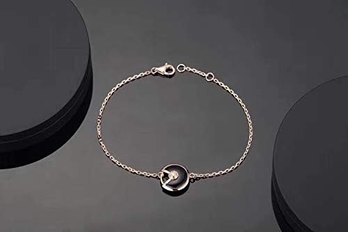 Cacyy Magnetic Bracelet Gold Ladies Bracelet Tibetan Buddhism Meditation Stone Necklace Crystal Ladies Best Choice Unisex Adjustable Bracelet Retro Relief Migraine And Osteoarthritis,Black