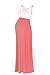 Beachcoco Women's Maternity Contrast Maxi Tank Dress (XL, Ivory / Coral)